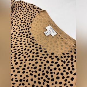 J.CREW Cheetah Teddie Sweater Women’s Medium crew neck long sleeves